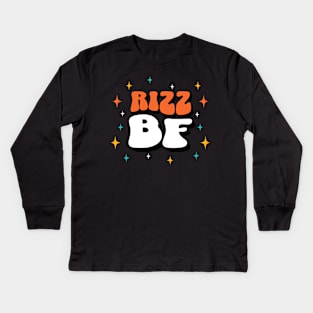 Rizz Boyfriend | BF | W Riz | Rizzler | Rizz god | Funny gamer meme | Streaming | Rizzard Kids Long Sleeve T-Shirt